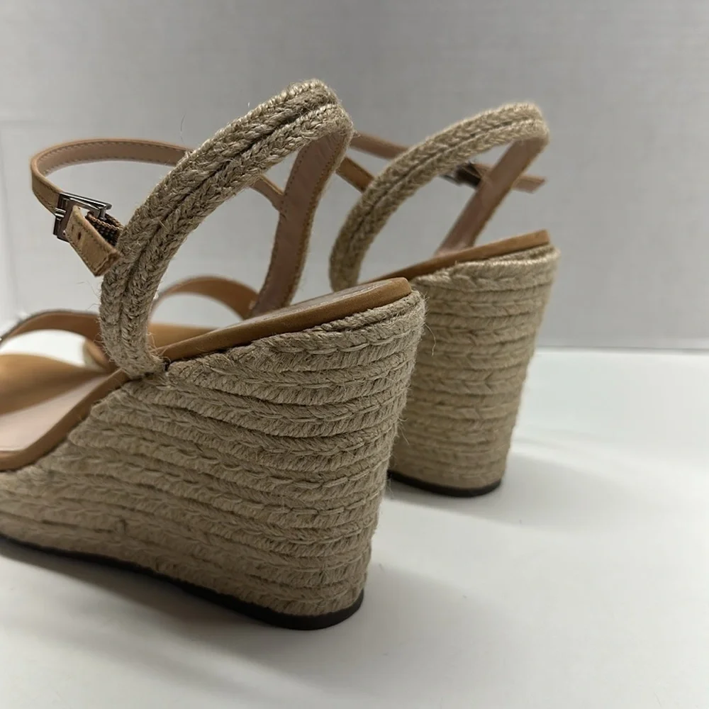 Schutz Salita Wedges High Heel Shoes Espadrilles Rhinestones Ankle Strap 8.5